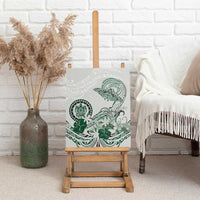 Polynesian Manta Ray Canvas Wall Art Green Floral Turtle Tattoo LT9 - Polynesian Pride