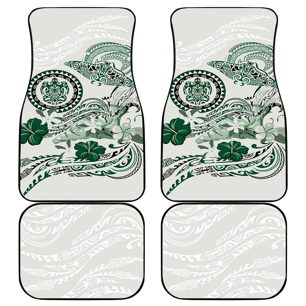 Polynesian Manta Ray Car Mats Green Floral Turtle Tattoo LT9 - Polynesian Pride