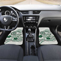 Polynesian Manta Ray Car Mats Green Floral Turtle Tattoo LT9 Set 2pcs - Front Green - Polynesian Pride