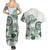 Polynesian Manta Ray Couples Matching Summer Maxi Dress and Hawaiian Shirt Green Floral Turtle Tattoo - Polynesian Pride