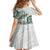 Polynesian Manta Ray Family Matching Off The Shoulder Long Sleeve Dress and Hawaiian Shirt Green Floral Turtle Tattoo - Polynesian Pride