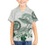 Polynesian Manta Ray Family Matching Off The Shoulder Long Sleeve Dress and Hawaiian Shirt Green Floral Turtle Tattoo - Polynesian Pride