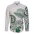 Polynesian Manta Ray Family Matching Puletasi and Hawaiian Shirt Green Floral Turtle Tattoo - Polynesian Pride