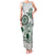 Polynesian Manta Ray Family Matching Tank Maxi Dress and Hawaiian Shirt Green Floral Turtle Tattoo - Polynesian Pride