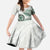 Polynesian Manta Ray Kid Short Sleeve Dress Green Floral Turtle Tattoo - Polynesian Pride