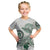 Polynesian Manta Ray Kid T Shirt Green Floral Turtle Tattoo - Polynesian Pride