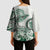 Polynesian Manta Ray Kimono Sleeve Blouse Green Floral Turtle Tattoo - Polynesian Pride