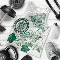 Polynesian Manta Ray Men Tank Top Green Floral Turtle Tattoo - Polynesian Pride