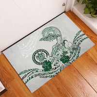 Polynesian Manta Ray Rubber Doormat Green Floral Turtle Tattoo LT9 - Polynesian Pride