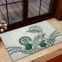 Polynesian Manta Ray Rubber Doormat Green Floral Turtle Tattoo LT9 - Polynesian Pride