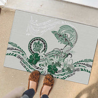 Polynesian Manta Ray Rubber Doormat Green Floral Turtle Tattoo LT9 - Polynesian Pride