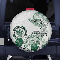 Polynesian Manta Ray Spare Tire Cover Green Floral Turtle Tattoo - Polynesian Pride
