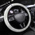 Polynesian Manta Ray Steering Wheel Cover Green Floral Turtle Tattoo - Polynesian Pride