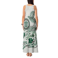 Polynesian Manta Ray Tank Maxi Dress Green Floral Turtle Tattoo - Polynesian Pride