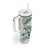 Polynesian Manta Ray Tumbler With Handle Green Floral Turtle Tattoo - Polynesian Pride