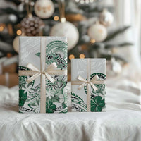 Polynesian Manta Ray Wrapping Paper Green Floral Turtle Tattoo LT9 - Polynesian Pride