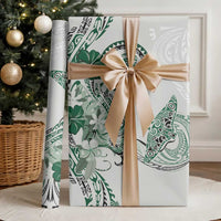 Polynesian Manta Ray Wrapping Paper Green Floral Turtle Tattoo LT9 - Polynesian Pride