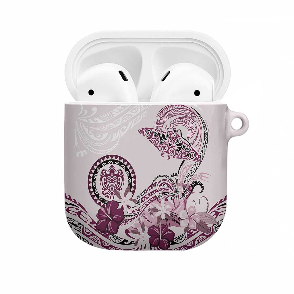 Polynesian Manta Ray AirPods Case Pink Floral Turtle Tattoo LT9 Pink - Polynesian Pride