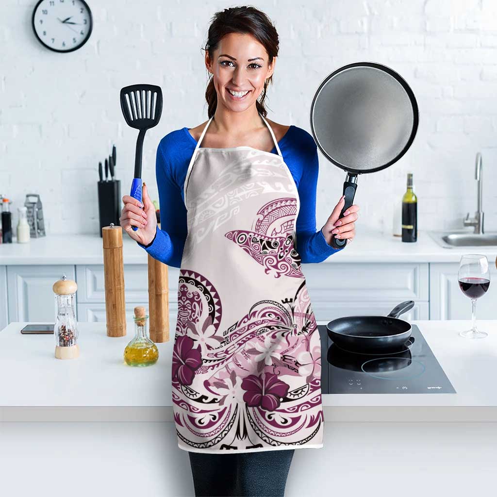 Polynesian Manta Ray Apron Pink Floral Turtle Tattoo - Polynesian Pride