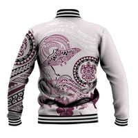 Polynesian Manta Ray Baseball Jacket Pink Floral Turtle Tattoo LT9 - Polynesian Pride