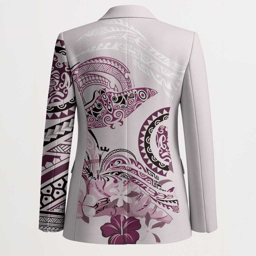 Polynesian Manta Ray Blazer Pink Floral Turtle Tattoo LT9 - Polynesian Pride