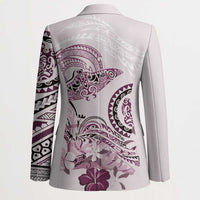 Polynesian Manta Ray Blazer Pink Floral Turtle Tattoo LT9 - Polynesian Pride
