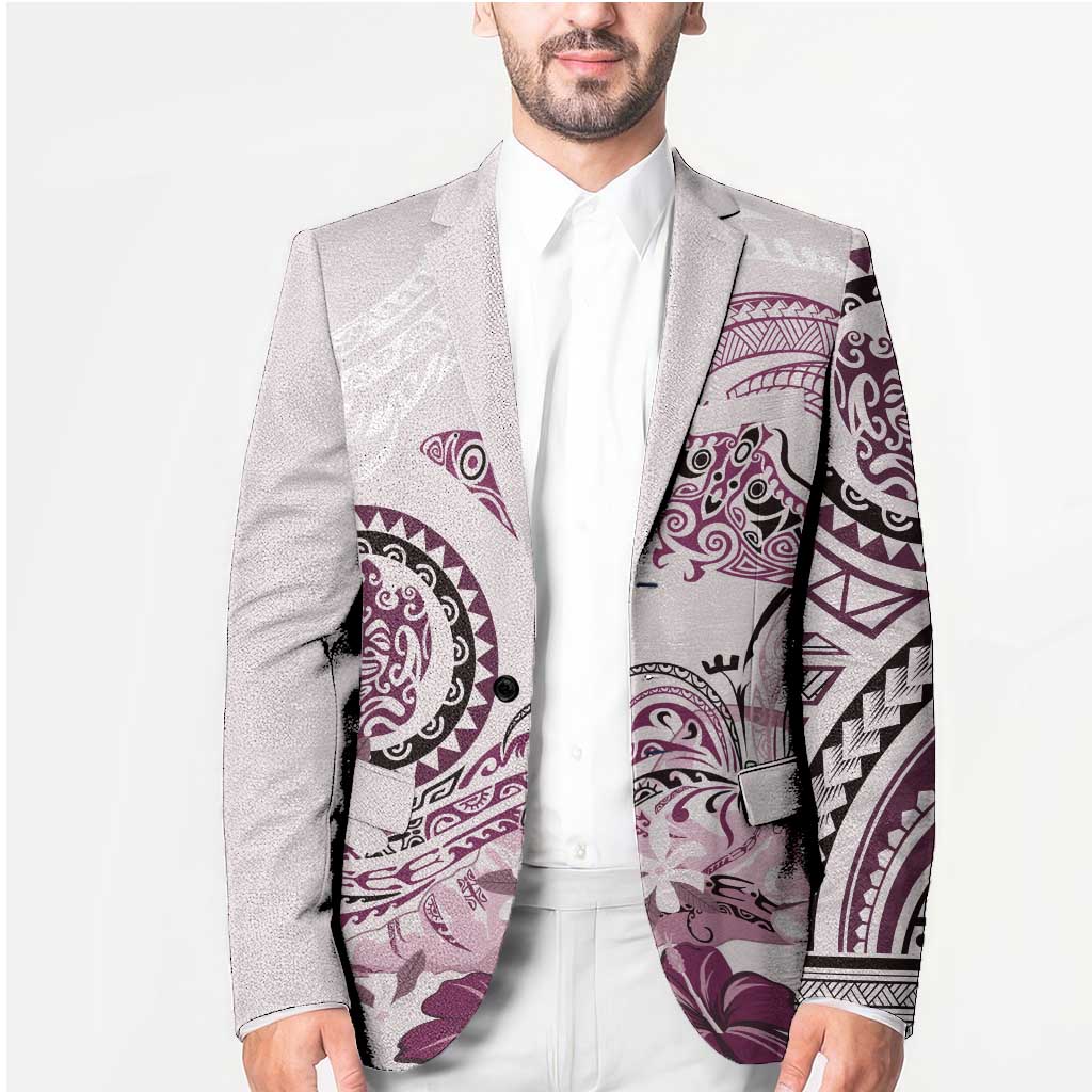 Polynesian Manta Ray Blazer Pink Floral Turtle Tattoo LT9 - Polynesian Pride