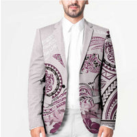 Polynesian Manta Ray Blazer Pink Floral Turtle Tattoo LT9 - Polynesian Pride