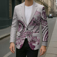 Polynesian Manta Ray Blazer Pink Floral Turtle Tattoo LT9 - Polynesian Pride
