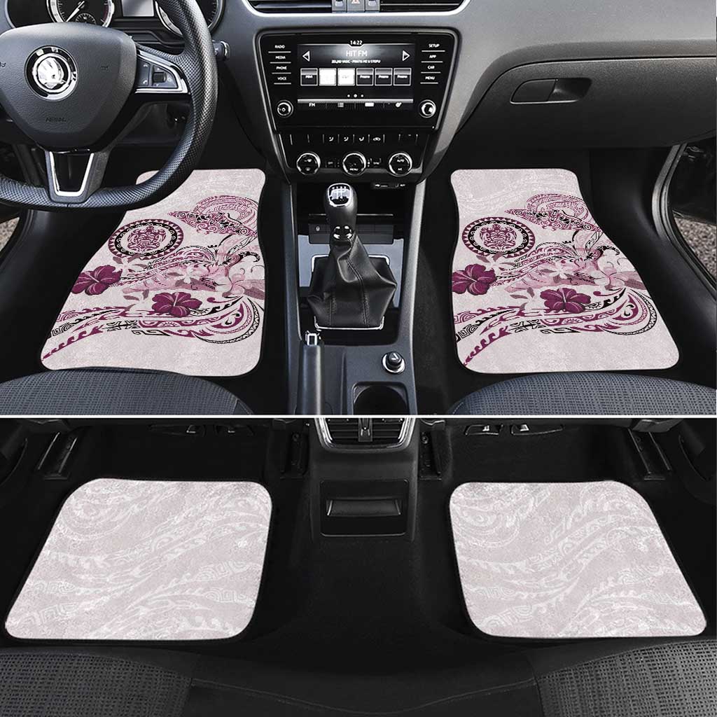 Polynesian Manta Ray Car Mats Pink Floral Turtle Tattoo LT9 Set 4pcs Pink - Polynesian Pride