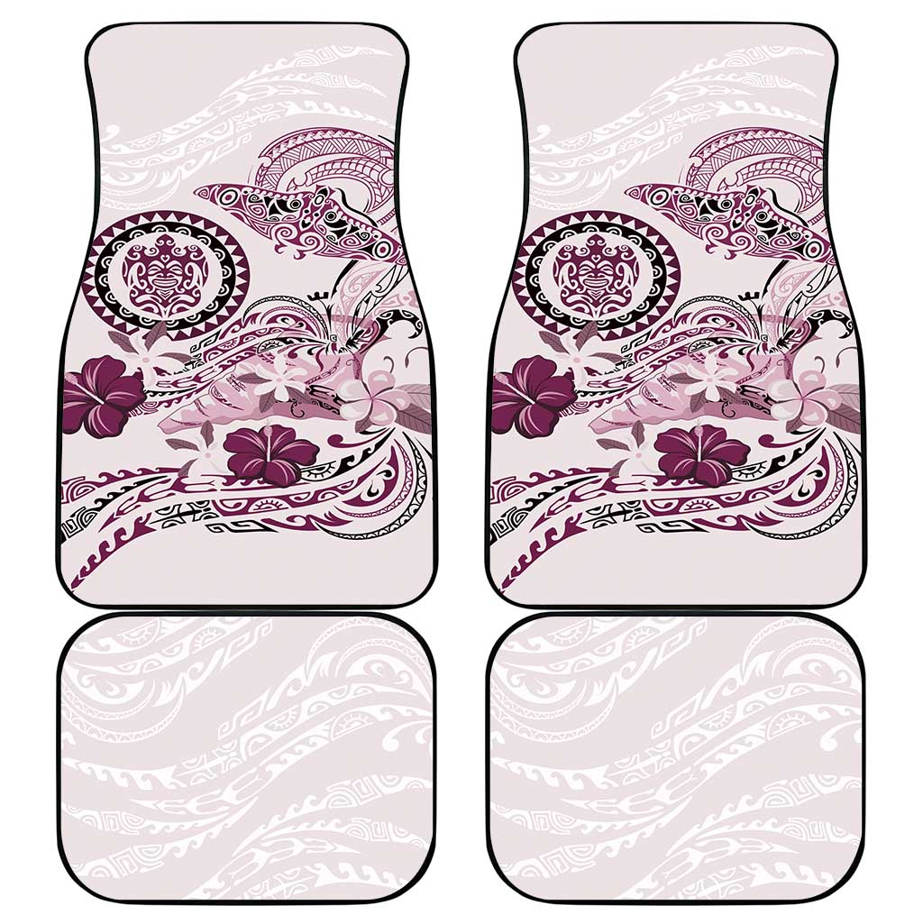 Polynesian Manta Ray Car Mats Pink Floral Turtle Tattoo LT9 - Polynesian Pride