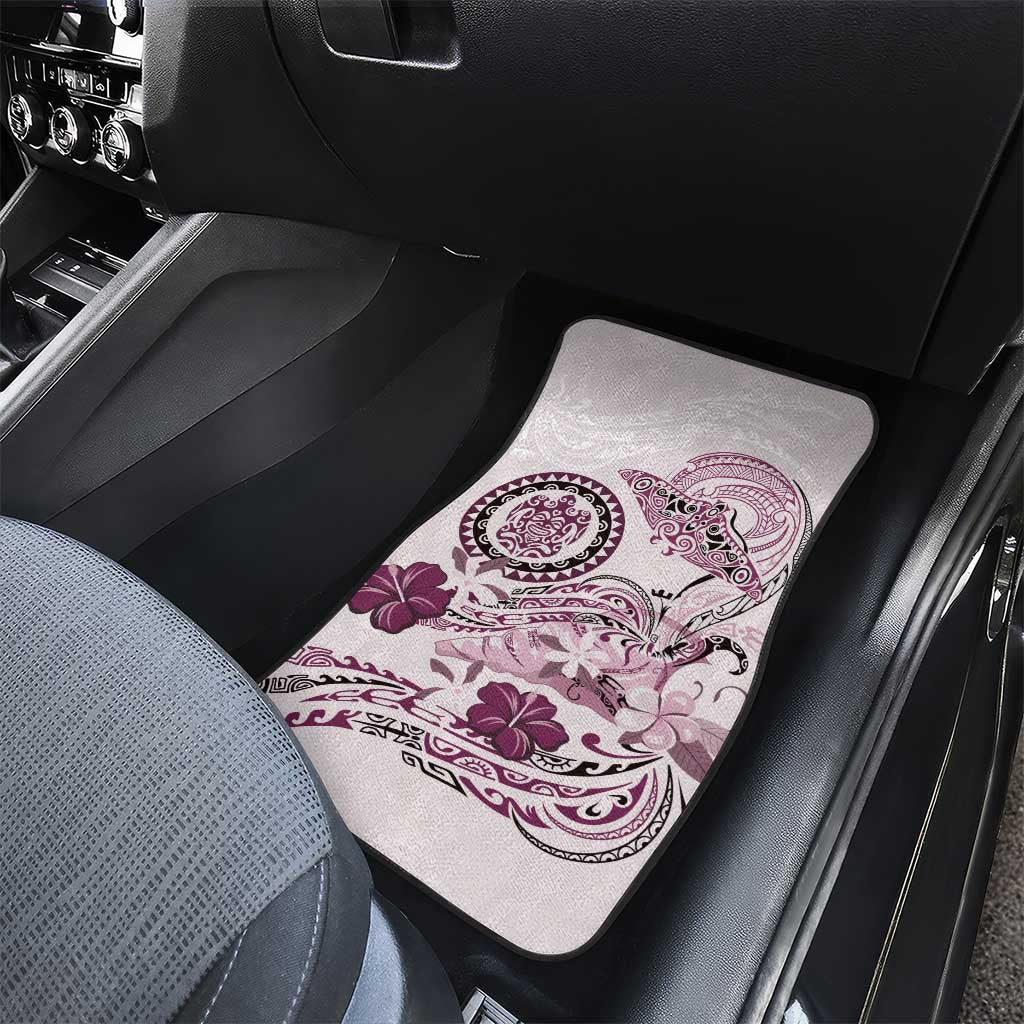 Polynesian Manta Ray Car Mats Pink Floral Turtle Tattoo LT9 - Polynesian Pride