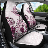 Polynesian Manta Ray Car Seat Cover Pink Floral Turtle Tattoo - Polynesian Pride