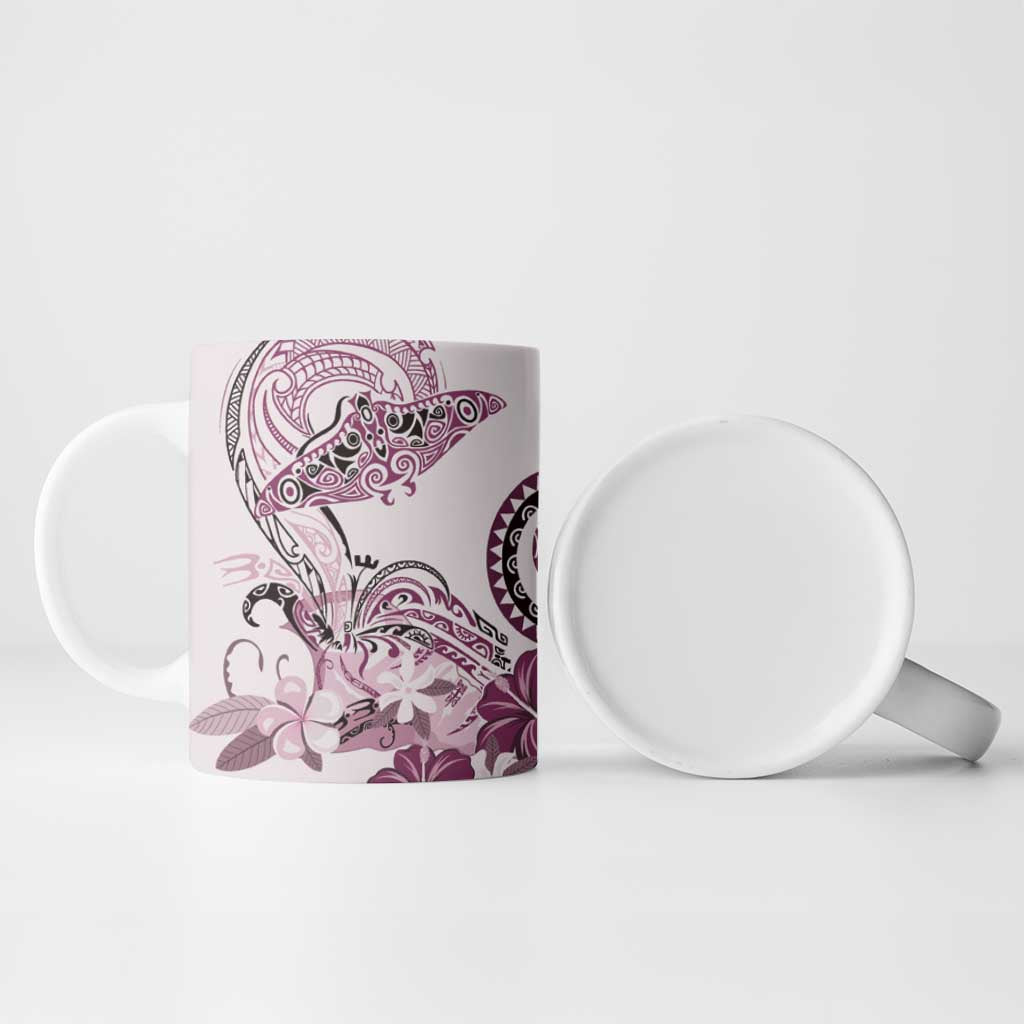 Polynesian Manta Ray Ceramic Mug Pink Floral Turtle Tattoo LT9 - Polynesian Pride
