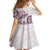 Polynesian Manta Ray Family Matching Off The Shoulder Long Sleeve Dress and Hawaiian Shirt Pink Floral Turtle Tattoo - Polynesian Pride