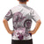 Polynesian Manta Ray Family Matching Off Shoulder Short Dress and Hawaiian Shirt Pink Floral Turtle Tattoo - Polynesian Pride