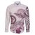 Polynesian Manta Ray Family Matching Puletasi and Hawaiian Shirt Pink Floral Turtle Tattoo - Polynesian Pride