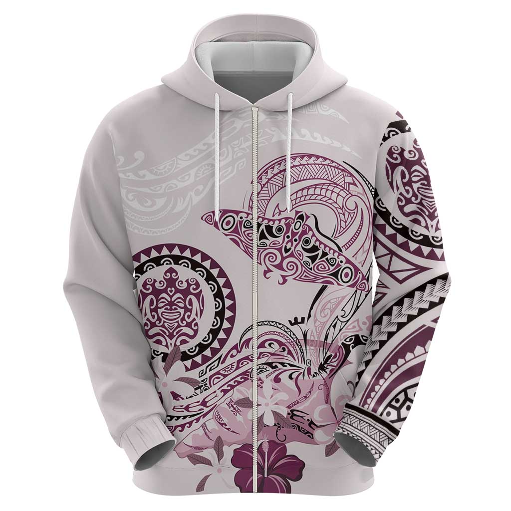 Polynesian Manta Ray Hoodie Pink Floral Turtle Tattoo - Polynesian Pride