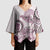 Polynesian Manta Ray Kimono Sleeve Blouse Pink Floral Turtle Tattoo - Polynesian Pride