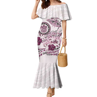 Polynesian Manta Ray Mermaid Dress Pink Floral Turtle Tattoo - Polynesian Pride