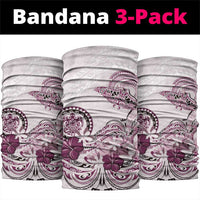 Polynesian Manta Ray Neck Gaiter Pink Floral Turtle Tattoo - Polynesian Pride
