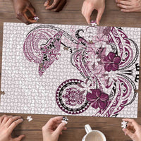 Polynesian Manta Ray Puzzle Pink Floral Turtle Tattoo LT9 - Polynesian Pride