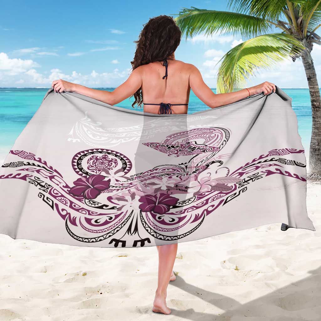 Polynesian Manta Ray Sarong Pink Floral Turtle Tattoo - Polynesian Pride