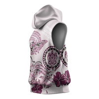 Polynesian Manta Ray Sleeveless Hoodie Pink Floral Turtle Tattoo LT9 - Polynesian Pride