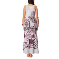 Polynesian Manta Ray Tank Maxi Dress Pink Floral Turtle Tattoo - Polynesian Pride