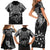 New Zealand Rugby Family Matching Short Sleeve Bodycon Dress and Hawaiian Shirt Black Haka Dance With NZ Champions History LT9 - Polynesian Pride