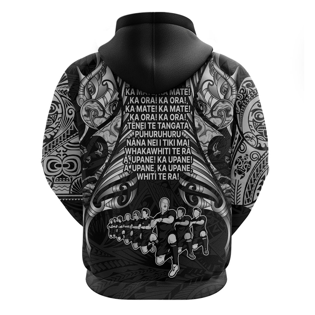 New Zealand Rugby Hoodie Black Haka Dance With NZ Champions History LT9 - Polynesian Pride