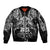 New Zealand Rugby Sleeve Zip Bomber Jacket Black Haka Dance With NZ Champions History LT9 Unisex Black - Polynesian Pride