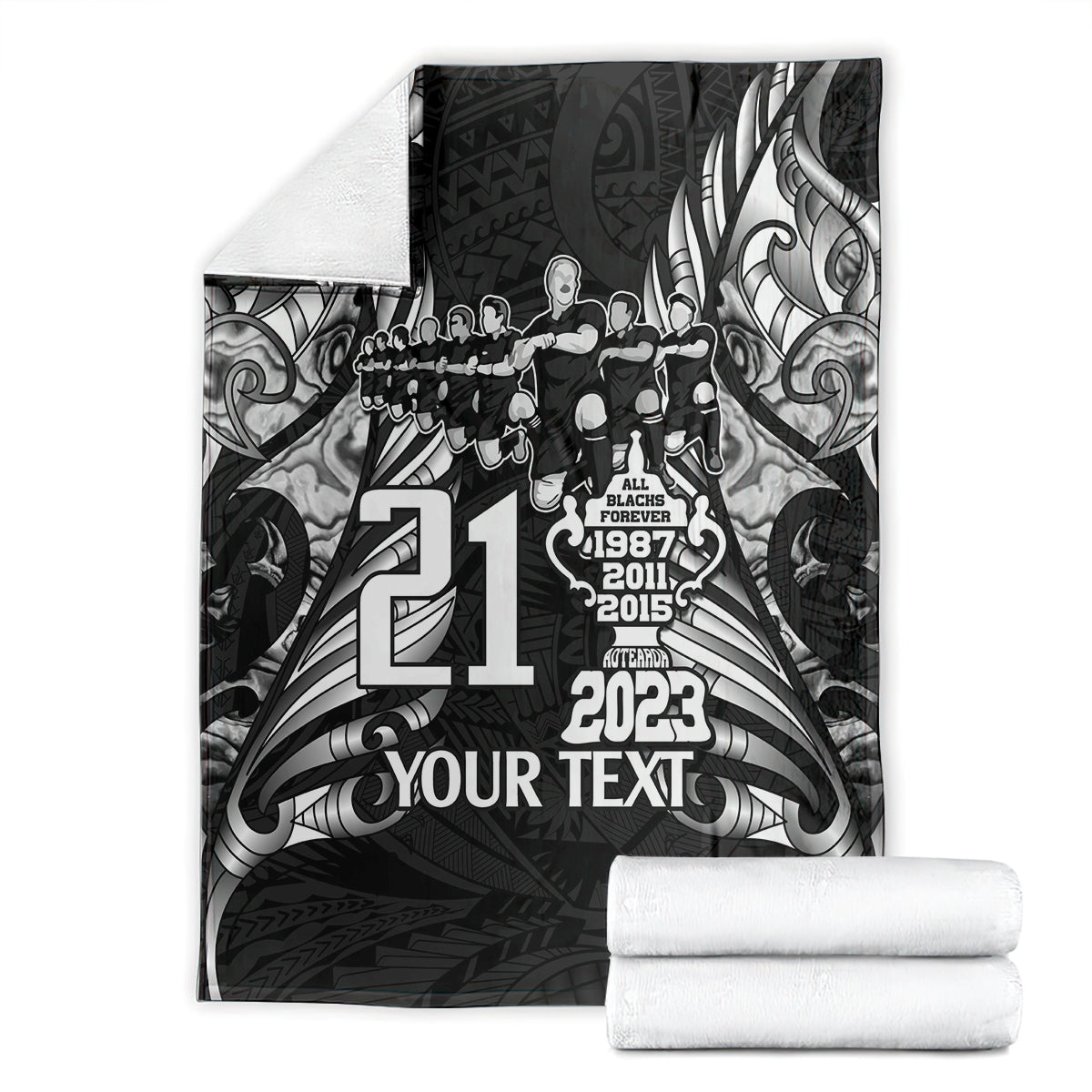 Custom New Zealand Rugby Blanket Black Haka Dance With NZ Champions History LT9 - Polynesian Pride