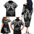 Custom New Zealand Rugby Family Matching Off Shoulder Long Sleeve Dress and Hawaiian Shirt Black Haka Dance With NZ Champions History LT9 - Polynesian Pride